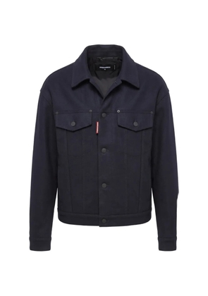 DSQUARED2 button-up wool jacket - Blue
