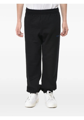 Off-White logo-print elasticated-cuff track pants - Black