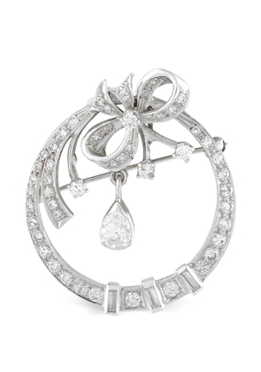 LB Exclusive ribbon diamond brooch - Silver