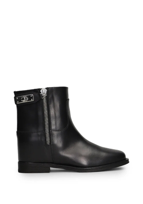 Via Roma 15 zip-fastening internal wedge-heel ankle boots - Black