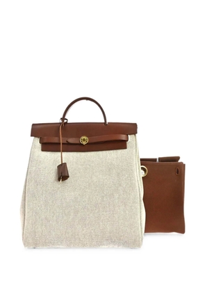 Hermès Pre-Owned 2001 Toile H Officier Herbag a Dos 2 in 1 backpack - Neutrals
