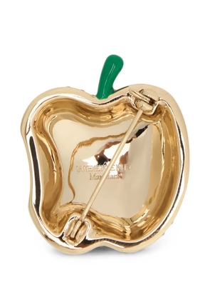 Weekend Max Mara metal brooch with rhinestones - Gold