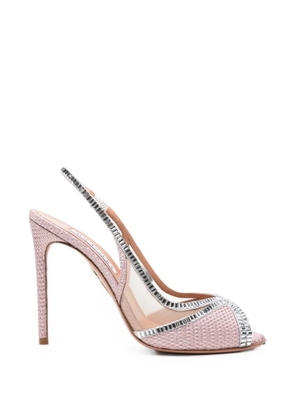 Aquazzura Wild Aurora crystal-embellished heeled sandals - Pink
