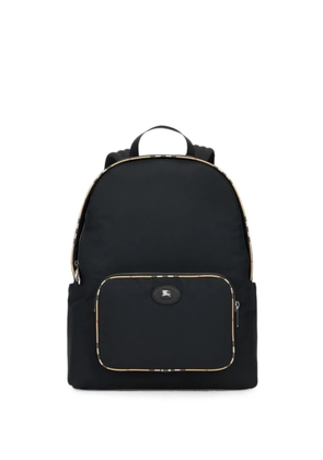 Burberry Check trim backpack - Black