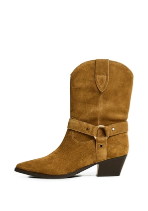 TWINSET suede-cow ankle boots - Brown