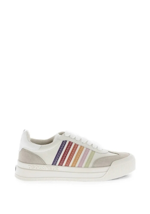 DSQUARED2 New Jersey striped leather sneakers - White