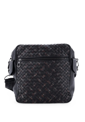 Bottega Veneta Pre-Owned Snap Messenger Bag Printed Intrecciato Nappa Medium crossbody bag - Black