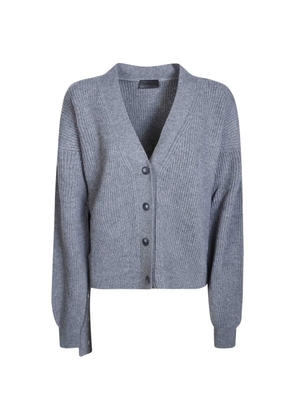 DONDUP ribbed-knit V-neck cardigan - Grey