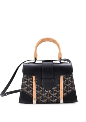 Goyard Pre-Owned Structured Saigon Top Handle Bag Coated Canvas with Leather Mini satchel - Black