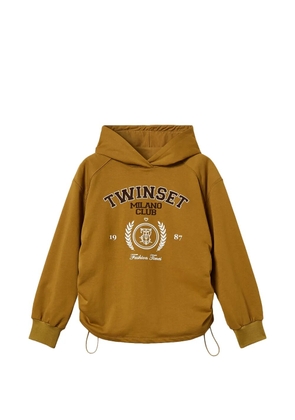 TWINSET hoodie with logo print - Brown