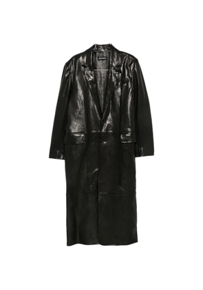 Ann Demeulemeester buttoned leather coat - Black