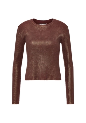 Maison Margiela foiled ribbed T-shirt - Brown