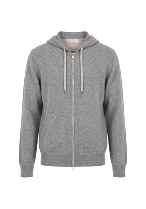 Brunello Cucinelli zip-up cashmere hoodie - Grey