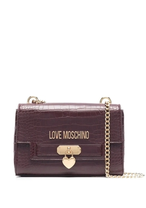 Love Moschino crocodile-effect shoulder bag - Purple