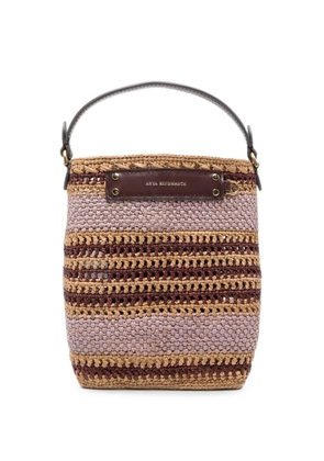 Anya Hindmarch woven-stripe bucket bag - Purple