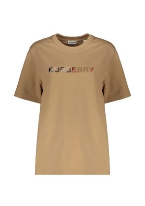 Burberry logo-embroidered T-shirt - Neutrals