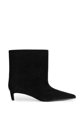 12 STOREEZ suede kitten-heel ankle boots - Black