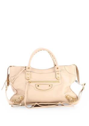 Balenciaga Pre-Owned City Classic Metallic Edge Bag Leather Medium satchel - Neutrals