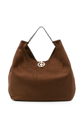 LIU JO logo-plaque studded tote bag - Brown