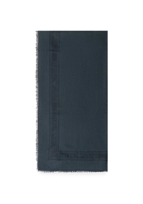 Emporio Armani modal-blend scarf with jacquard logo Signature Capsule - Green