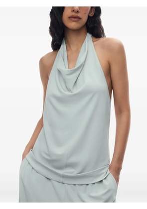 12 STOREEZ Cannes cowl-neck backless top - Blue