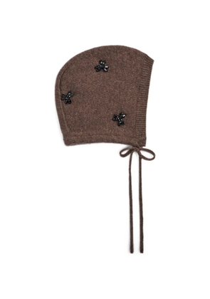 Simone Rocha Turbo crystal-embellished bonnet - Brown