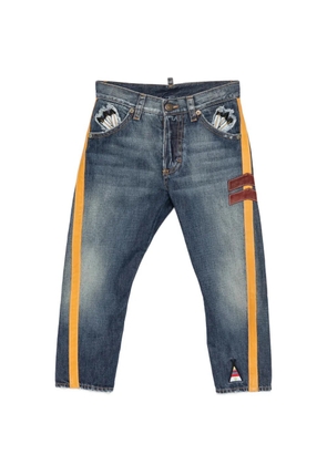 DSQUARED2 2000s side-stripe cropped jeans - Blue