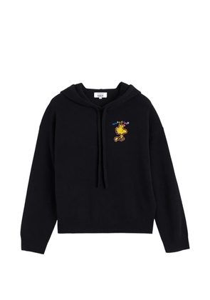 Chinti & Parker Snoopy-motif intarsia-knit hoodie - Black