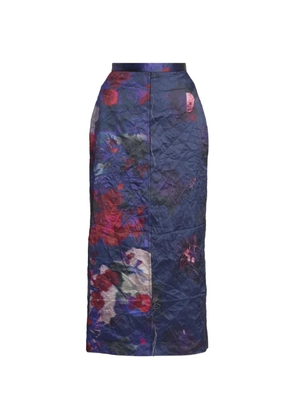 ERDEM crinkled midi skirt - Blue