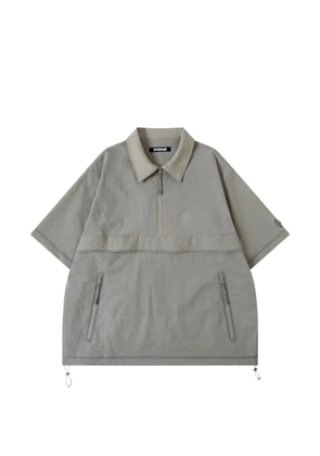 Spoonyard half-zip short-sleeve polo shirt - Grey