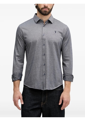Trussardi logo-embroidered long-sleeve shirt - Grey