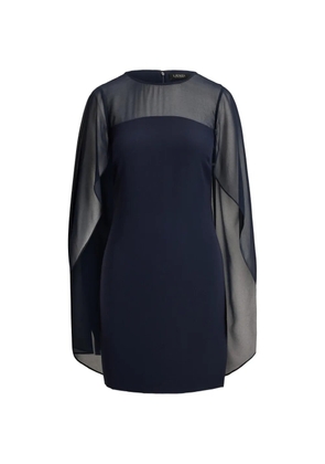 Lauren Ralph Lauren cape-overlay mini dress - Blue