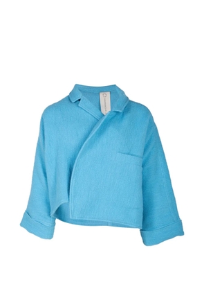Marrakshi Life notched-lapel textured jacket - Blue