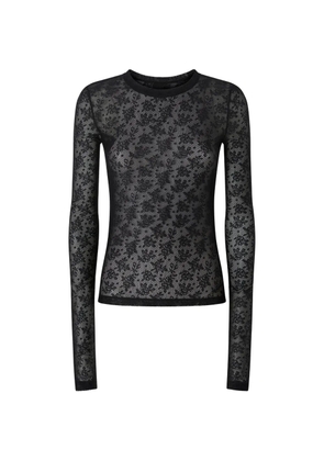 PINKO floral-lace long-sleeve top - Black
