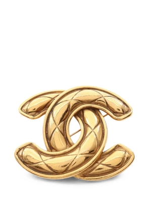 CHANEL Pre-Owned 1986-1988 CC-logo brooch - Gold