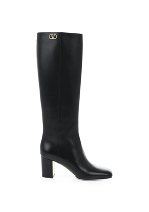Valentino Garavani VLogo Signature square-toe knee-high boots - Black