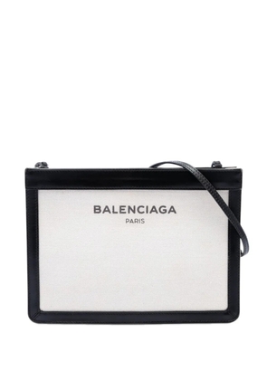 Balenciaga Pre-Owned 2017 Canvas Navy Pochette crossbody bag - Brown