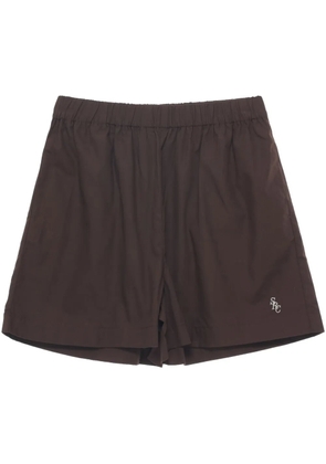 Sporty & Rich embroidered shorts - Brown