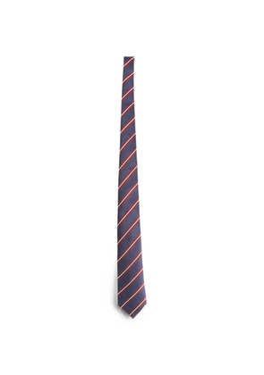 Giorgio Armani silk diagonal-stripe tie - Blue