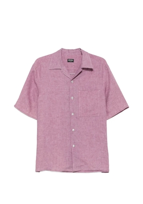 Zegna short-sleeved camp-collar shirt - Purple