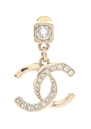 CHANEL Pre-Owned 2024 CC Gold Plated Strass Drop Push Back Earring costume earrings