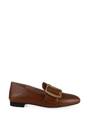 Bally Boucle slippers in amber brown leather