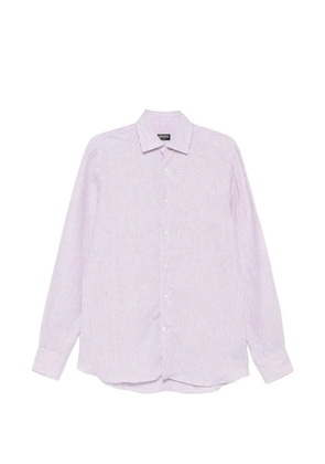 Zegna striped long-sleeve shirt - Pink