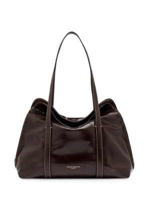 GIANNI CHIARINI Marghe large topstitch leather shoulder bag - Brown