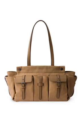 Prada Route large leather tote bag - Neutrals