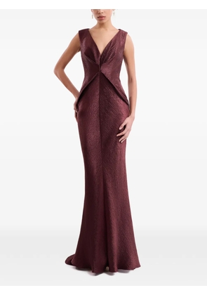 Gemy Maalouf sculpted V-neck maxi dress - Red