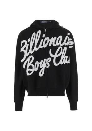 Billionaire logo-print zip-up hoodie - Black