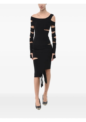 Off-White cut-out knit midi dress - Black