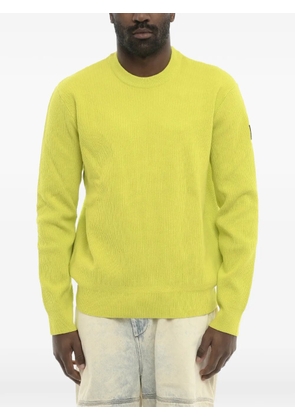 Diesel ribbed-knit logo-patch sweater - Yellow