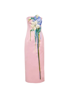 Leo Lin Rayna floral-appliqué bustier maxi dress - Pink